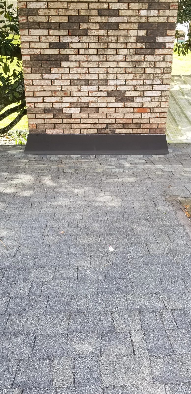Completed chimney apron flashing