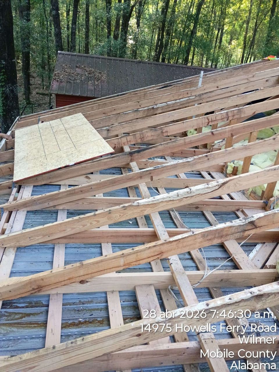 Roof repair work by A&W Roofing, April 2026