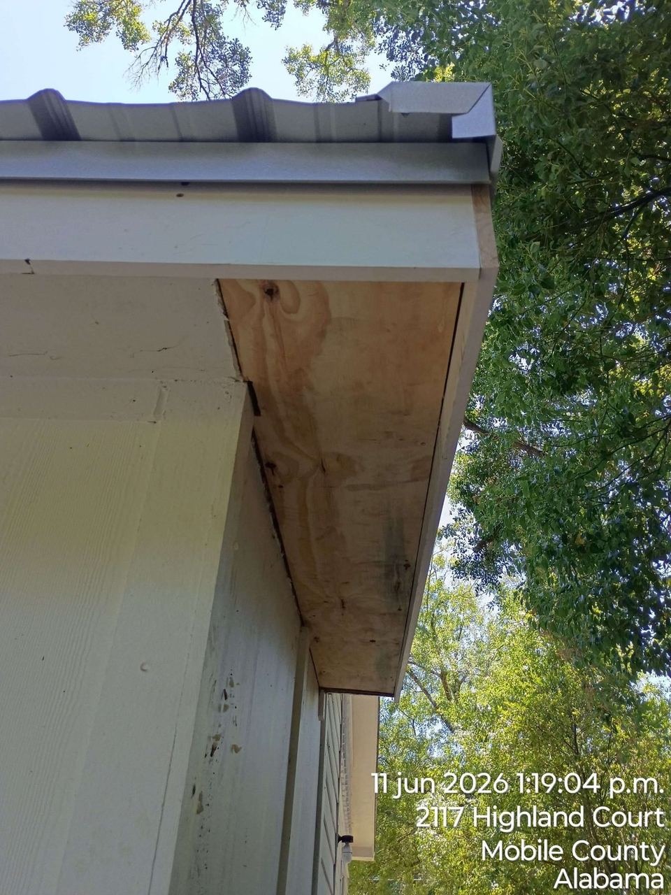 Roof repair work by A&W Roofing, June 2026