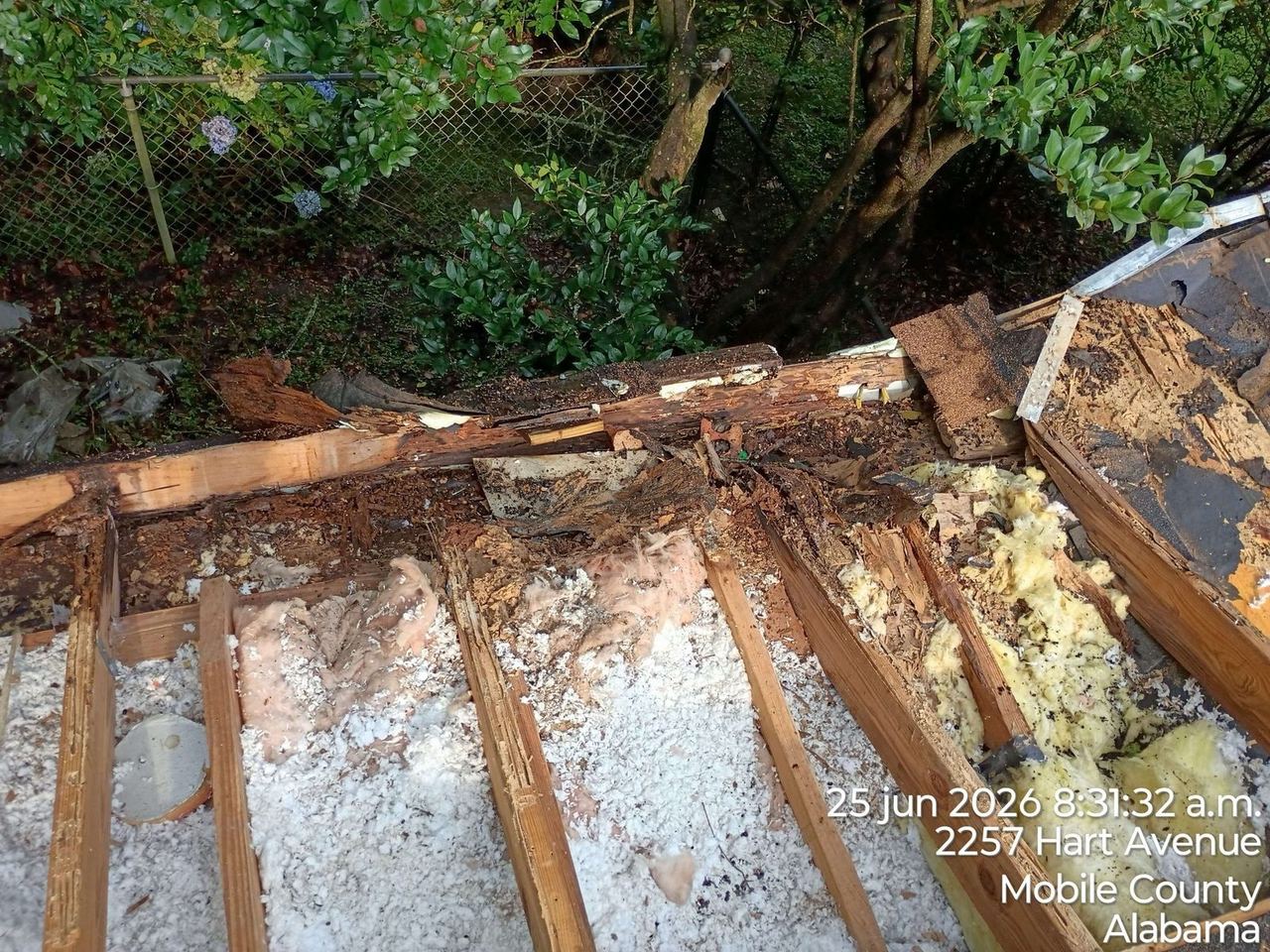 Roof repair work by A&W Roofing, June 2026