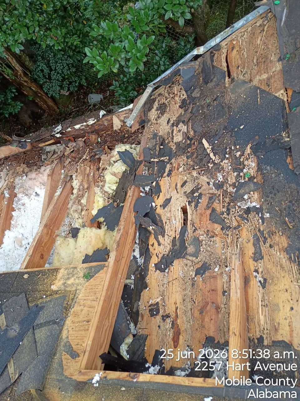 Roof repair work by A&W Roofing, June 2026